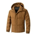 thumbnail image 1 of Nebwoak Mens Winter Coats with Hood- Midweight Warm Casual Full Zip Puffer Jacket Brown Size 2XL, 1 of 4