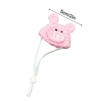 Nebwoak Mini Knitted Hat for Small Pets - Adjustable Strap Soft Cute Pet Hat with Frog/Carrot Patterns - for Hamster Bunny Hedgehog Bird - Holiday Photo Prop