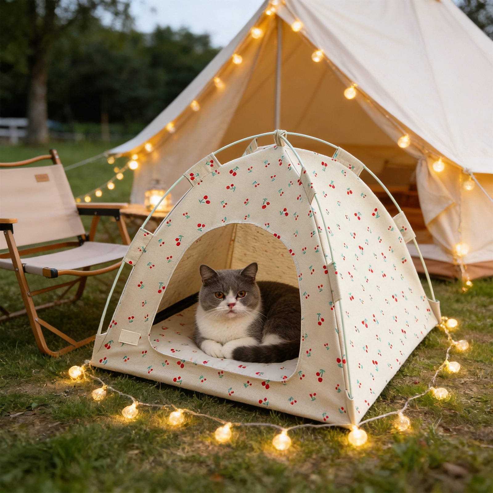 Nebwoak Mosquito Proof Dog Tent Indoor & Outdoor, Foldable Portable Pet Bed for Small Cats and Dogs, Breathable Mesh Travel Kennel for Camping, White