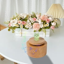 Nebwoak Music Toys for Kids Ages Mini Luminous Circular Music Box Wooden Rotating Music Box Children's Toy Ornament Boys And Girls Holiday Birthday Gift