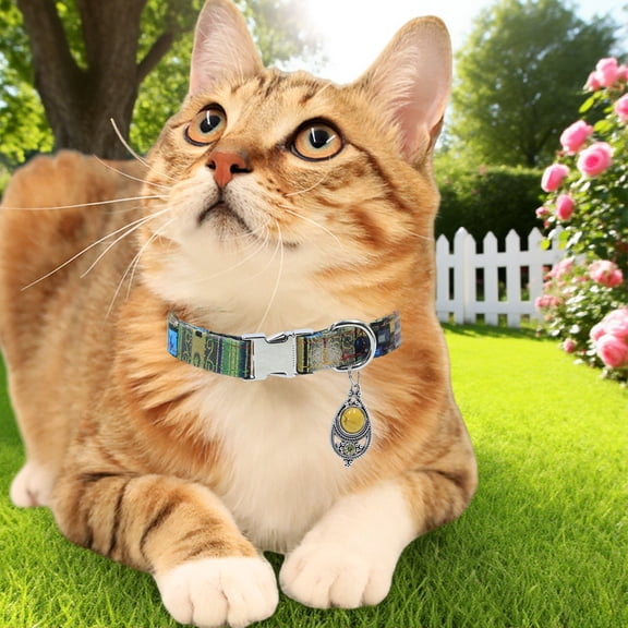 Nebwoak Nylon Dog Collar, Waterproof Soft Cuttable Adjustable with Quick Release Safety Lock, for Small Medium Large Dogs