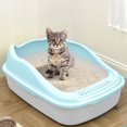 thumbnail image 1 of Open Cat Litter Box for Large/Senior Cats, High Sides Low Tracking with Scoop & Pedal, Spacious Uncovered Easy Clean Plastic Litter Tray, 1 of 6