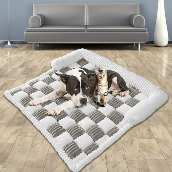 Nebwoak Orthopedic Memory Foam Dog Bed | 4-Sided Bolster, Winter Warm Plush Flannel, Waterproof Liner, Machine Washable | Joint Support for Senior/Large Dogs, Crate & Couch Use