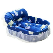 Nebwoak Pet Bed for Small to Medium Cats Dogs, Soft Cozy Durable Washable Pet Bed with Separate Mattress, Comfortable Sleeping Pad for Cats Dogs (Blue/Pink)