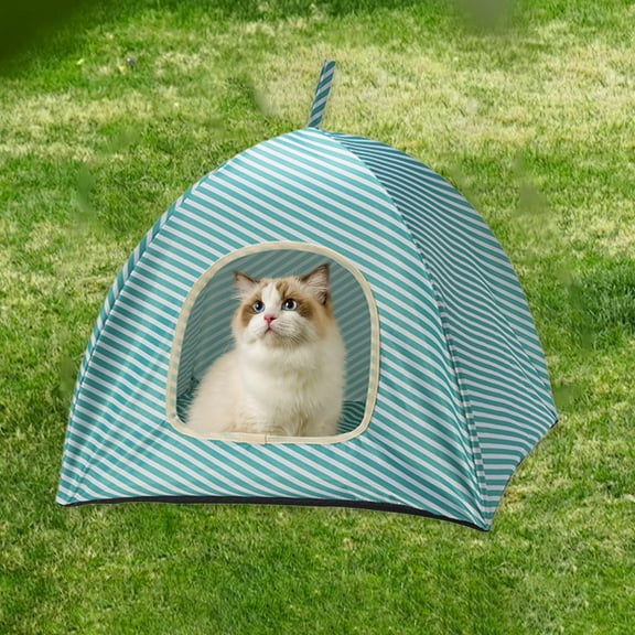 Nebwoak Portable Cat Teepee Tent - Foldable Pet Cave for Indoor Outdoor, Breathable Small Dog Tent with Non-Slip Bottom, Pop Up Cat House for Cats & Small Pets