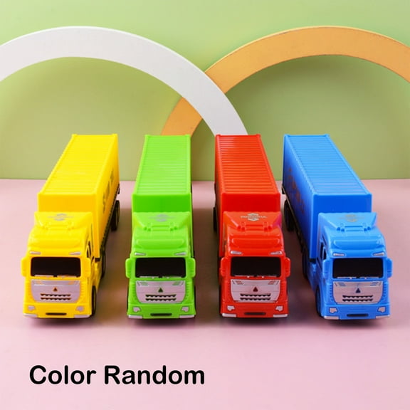 Nebwoak Pull Back Cargo Truck Toy for Bo-ys, Heavy Duty Semi-Trailer with Rubber Tires & Opening Doors, Realistic Transport Vehicle for Tod-dlers 2+, Christmas Gift