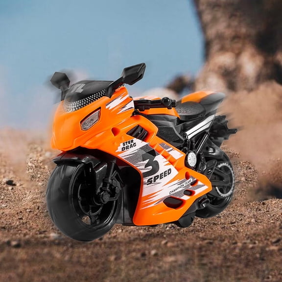Nebwoak Pull Back Inertia Powered Toy Motorcycle for B-oys - Realistic Design with Movable Parts, Openable Gas Tank, Smooth Edges - Indoor/Outdoor Play, Gift