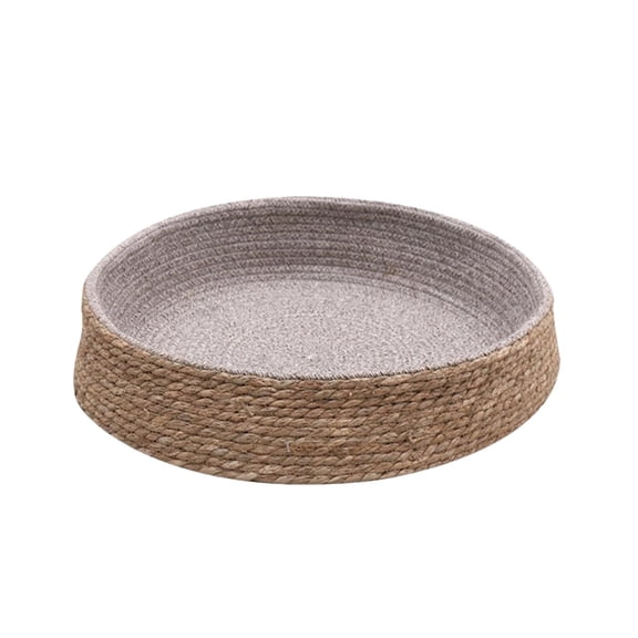 Nebwoak Rattan Weave Semi-Enclosed Pet Bed - Round/Oval with Soft Cushion & Foraging Crevices, Cozy for Small/Medium Cats & Dogs