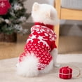 thumbnail image 1 of Nebwoak Red Christmas Knitted Dog Sweater - Warm Velvet Lined, Easy Button Closure for Puppy & Small Medium Dogs Winter Holiday, 1 of 6