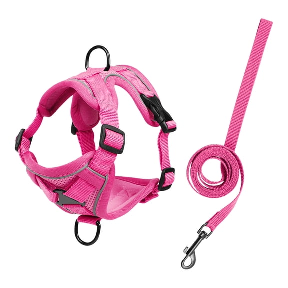 Nebwoak Reflective Dog & Cat Harness, Breathable Mesh Pet Harness with Handle, Adjustable Escape Proof for Daily Walking & Night Safety