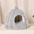thumbnail image 1 of Nebwoak Semi-Closed Warm Cat Bed, Detachable Washable Flannelette Pet Bed with High-Density Filling, All-Season Soft & Comfortable, 14.96x14.96x12.59in, Gray, 1 of 5