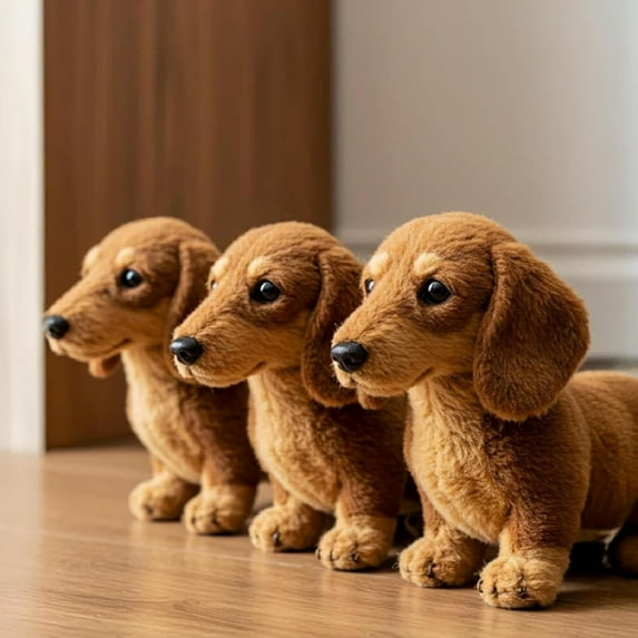 Nebwoak Soft Dachshund Stuffed Animal - Emotional Support Plush with Lifelike Movements, Calming Cuddle Toy for Stress Relief & Comfort