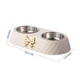 thumbnail image 1 of Nebwoak Stainless Steel Double Pet Bowls, Food and Water Set for Small to Medium Dogs & Cats, with Non-Slip Mat, Dishwasher Safe, Bowknot Decor Stand, Feeding Supplies, 1 of 7