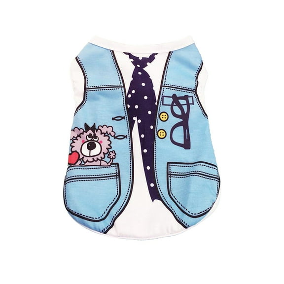 Nebwoak Summer Pet Clothes for Small Dogs Cats - 4 Pack Mesh Vest, Nylon Breathable Sleeveless Outfits for Yorkie Poodle Chihuahua, Cute Patterns, Sun Protection, XS/S