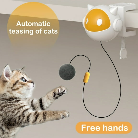Nebwoak Teaser Balls Retractable,Automatic Teaser Toys for Cats,Free Hands