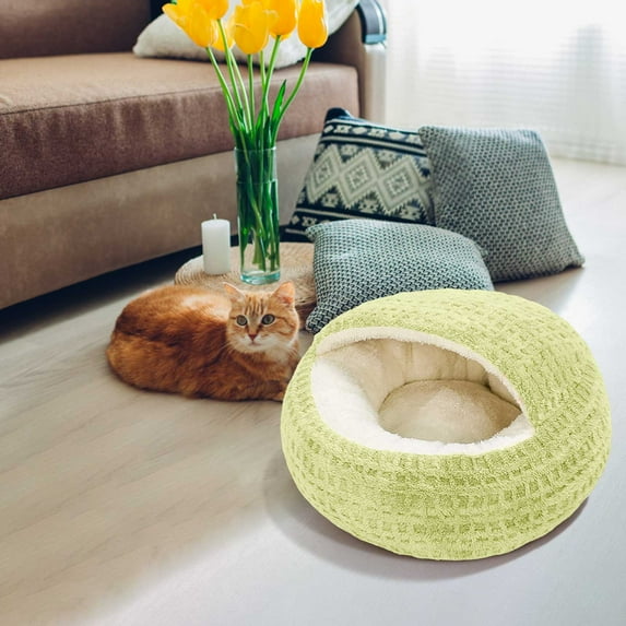 Nebwoak Warm Winter Cat Bed, Thickened Semi-Enclosed Cat Bed, Cat Sleeping Cave