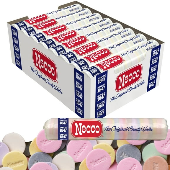 Necco Wafers Candy, 24 Pack (2 Ounce Rolls Each), The Original Candy Wafer