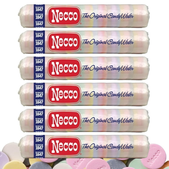 Necco Wafers Candy, 6 Pack (2 Ounce Rolls Each), The Original Candy Wafer