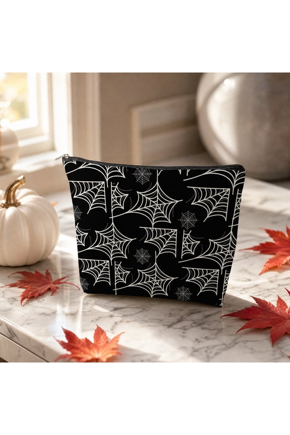 Neceser maquillaje cremallera Halloween varios estampados bolsa maquillaje espeluznante bolsa almacenamiento viaje lona reutilizable maquillaje artículos aseo accesorios pequeños. halloween decor