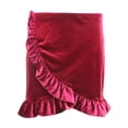thumbnail image 1 of Necessary Objects Womens Velvet Faux Wrap Ruffled Skirt (Burgundy, Small), 1 of 2