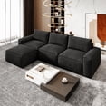thumbnail image 1 of Neche 114" Cloud Sofa for Living Room, L-Shaped Deep Seat Modular Boneless Couch, No Assembly Required,Black, 1 of 6