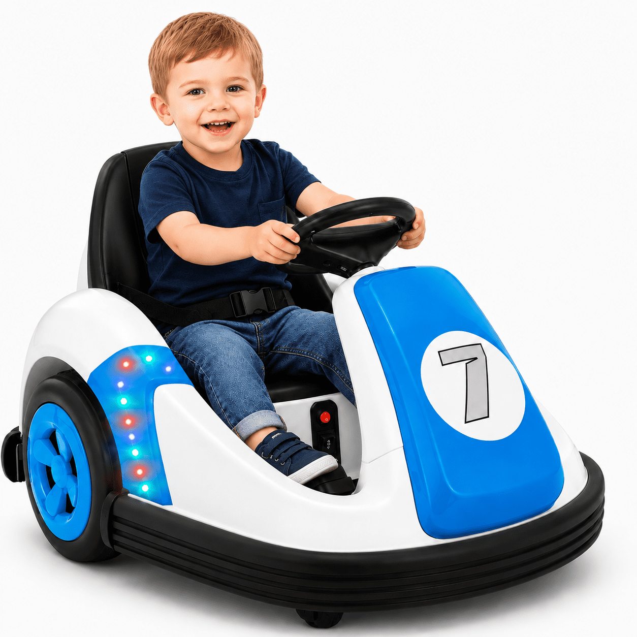 Neche 12V Electric Bumper Car for Toddlers, 2.2 mph Ride On Toy with ...