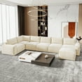 thumbnail image 1 of 175" Oversized Boneless Couch for Living Room, Neche Modern Modular Sectional, Convertible, U Shaped, Deep Seat, Big Comfy Sofa Set with Ottoman,Beige, 1 of 10