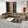 thumbnail image 1 of 175" Oversized Boneless Couch for Living Room, Neche Modern Modular Sectional, Convertible, U Shaped, Deep Seat, Big Comfy Sofa Set with Ottoman,Brown, 1 of 11