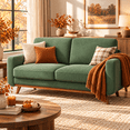 thumbnail image 1 of Neche 68" Corduroy Sofa for Living Room, 2 Seater Modern Couch for Small Space Office, Comfy Loveseat in a Box, Green, 1 of 8