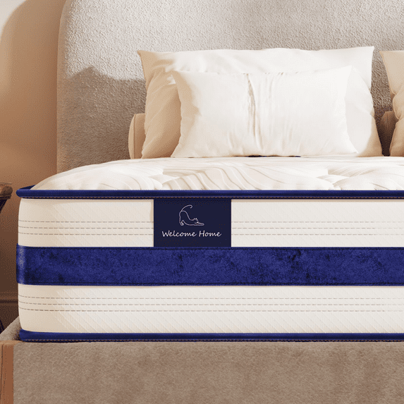 Neche Queen Size Mattress, 10 Inch Innerspring Hybrid Mattress in a Box with Memory Foam, Durable Support & Pressure Relief, Medium Firm Feel