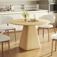 thumbnail image 1 of 47" Round Dining Table for 4, Modern Farmhouse Kitchen Table with Triangular Wood Base, for Kitchen Living Room Dinning Room, Oak, 1 of 8
