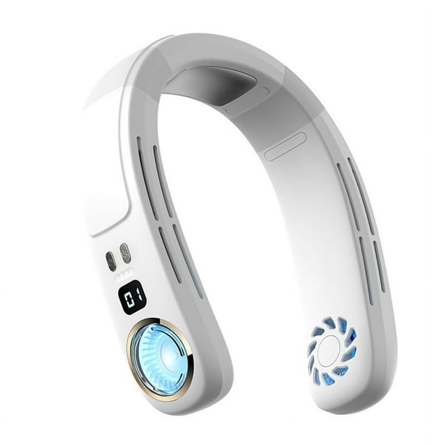 Neck Air Conditioner Portable Neck Fan Rechargeable Bladeless Neck Fans That Blow Cold Air Personal Cooler White