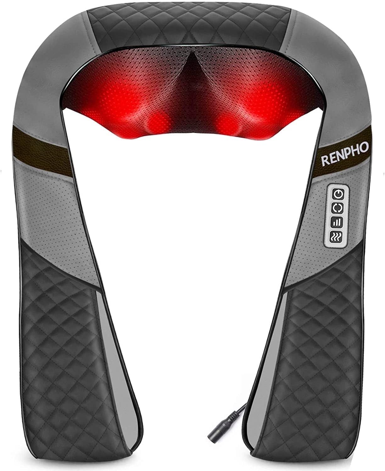 trappie mosh 腰当て Electric Back and Neck Kneading Shoulder Massager with Heat Straps