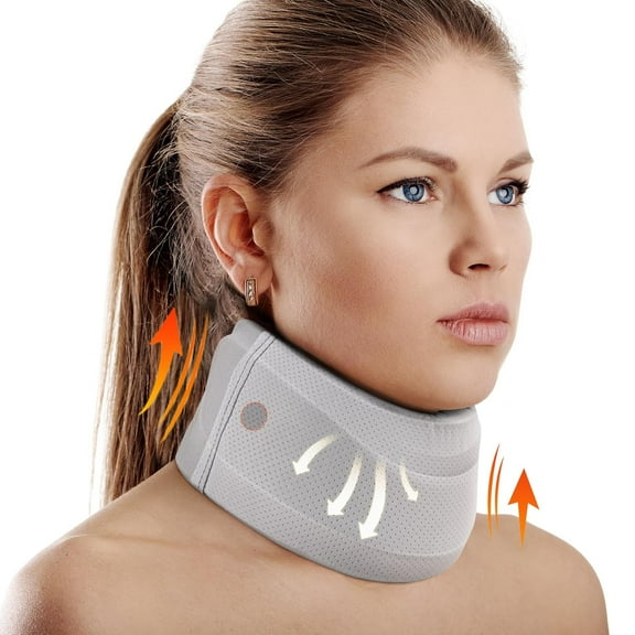 Neck Brace for Neck Pain and Support, Hard Neck Support Relieves Pain & Pressure in Spine for Women & Men, Wrap Align Stabilize Vertebrae Foam Cervical Collar for Sleeping (S, 3" Middle Height-Hard)