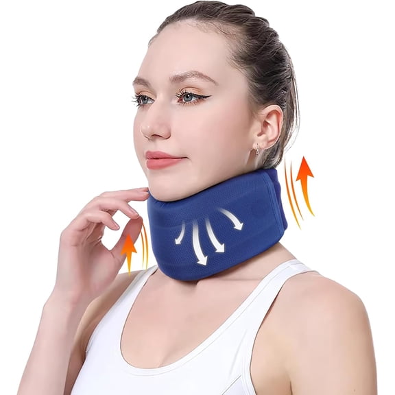 Neck Brace for Neck Pain and Support, Soft Neck Support Relieves Pain & Wrap Align Stabilize Vertebrae Foam Cervical Collar for Sleeping (Grey, M, 3.5" Depth Collar)