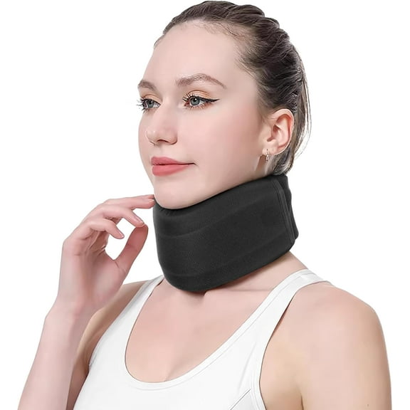 Neck Brace for Neck Pain and Support, Soft Neck Support Relieves Pain &  Wrap Align Stabilize Vertebrae Foam Cervical Collar for Sleeping (Grey, M, 3.5" Depth Collar)