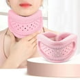 thumbnail image 1 of Neck Brace for Pain Relief and Support,Soft Adjustable Cervical Collar Neck Traction Device,Neck Protectors Wraps,Memory Foam Wrapped in Silicone Breathable Frame,One Size for Men&Women (1PC, Pink), 1 of 2