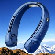 Neck Cooling Fan with LED Display, Ice Ceramic Technology, Available in Black, Pink, Blue, White (Blue) 360° Cooling | 5 Speeds | 4000mAh USB Rechargeable | Whisper-Quiet & Ergonomic | Outdoor