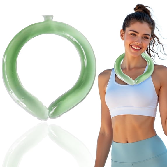 Neck Cooling Ring for Hot Weather, Reusable Wearable Neck Cooler Tube, Ice Pack Neck Cooling Collar, Long Lasting Heat Relief Band for Summer Outdoor Sports Working Travel Personal Cooling Device