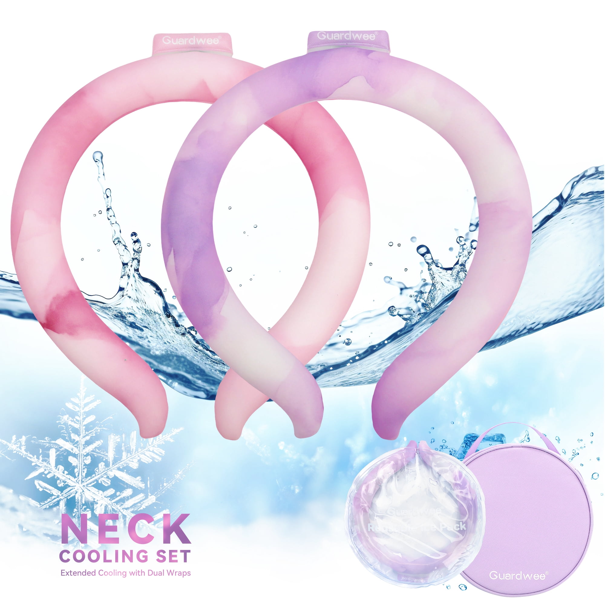 Neck Cooling Tube, 2 PCS Neck Cooling Wraps with Insulated Carry Bag & Reusable Ice Pack, Cooling System for Extended Outdoor Comfort, Wearable Neck Cooler for Summer Activities