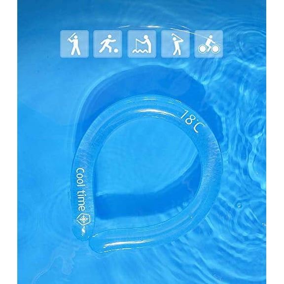 Neck Cooling Tube (Blue,3) | Wearable Cooling Neck Wraps for Summer Heat I Cold Gel Ice Pack | Reusable Neck Cooler Commute and Outdoor Activities | Relief for Hot Flashes or Fever (Blue)