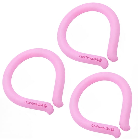 Neck Cooling Tube (Pink, 3) | Wearable Cooling Neck Wraps for Summer Heat I Cold Gel Ice Pack | Reusable Neck Cooler Commute and Outdoor Activities | Relief for Hot Flashes or Fever (Pink)