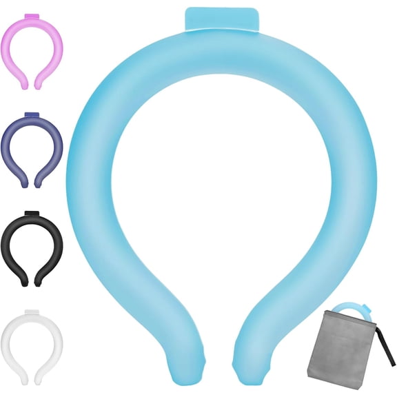 Neck Cooling Tube - Reusable Ice Neck Cooler, Wearable Cooling Neck Wrap for Personal Cooling Relief, PCM Cooling Device for Hot Flashes, Summer Heat, Outdoor Sports, Work & Travel (White)