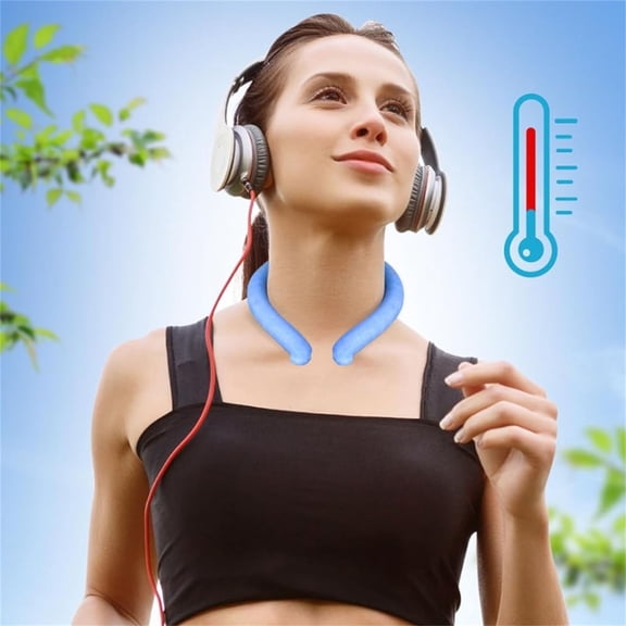 Neck Cooling Tube Wraps Ice Ring Neck Cooler Personal Ice Pack Wrap for Hot Weather Gel Neck Cooler Ice Frozen Neck Wrap Reusable Wearable Gel Cooling for Summer Heat Hot Flashes Freezer