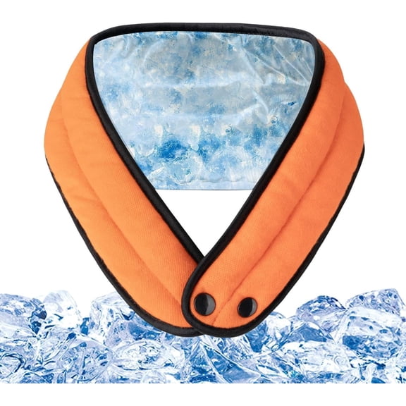 Neck Cooling Wraps, Reusable Gel Ice Pack Neck Cooler for Men Women Outdoor, Gym, Running, Cooling Gadgets for Hot Weather - ORANGE