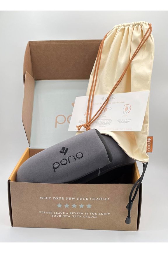 Neck Cradle Travel Pillow (Patented): Memory Foam, Ergonomic 360 °   Adjustable Support, Prevents Head Nods. Infinity Shape Fits All Adults. Foldable Design for Easy Portability (Twilight Slate)