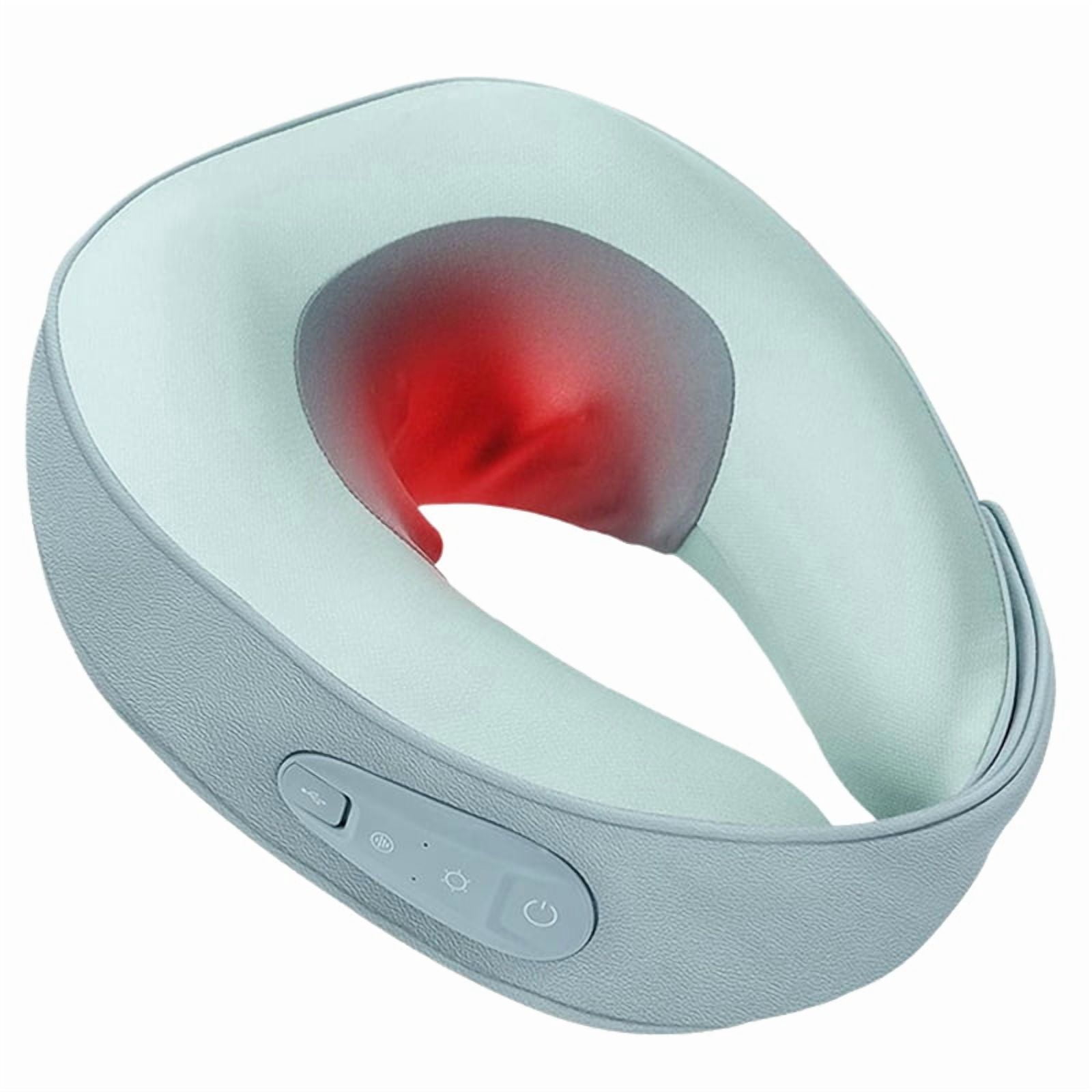 Neck Deep Tissue Pain Relief Massager, Shiatsu Neck Massager with Heat, Rechargeable 3D Kneading Massager,1 x Neck Massager 1 x USB Charging Cable,Photo Color