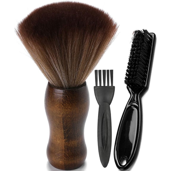 Neck Duster Brush - Professional Barber Large Hair Cutting Cleaning Hairbrush Styling Tool (Neck brush+Black brush)