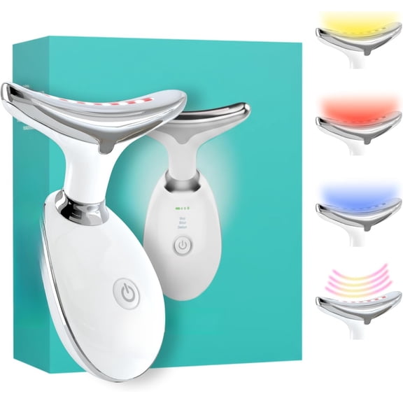 Neck, Face, Arms, and Legs Skin Tightening and Lifting Lymphatic Drainage Massager Tool | Uses LED Light, Sonic Vibration, Thermal Activation