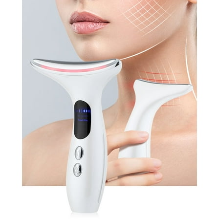 Neck Face Firming Removal Tool, Double Chin Reducer Skin Rejuvenation Neck Face Lift Anti-Aging Beauty Device on Triple Action LED Therapy, Thermal and Vibration Technologies for Skin Care
